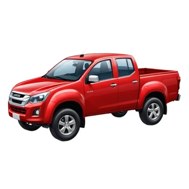 red isuzu d-max pickup truck driving  sticker
