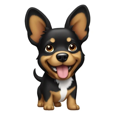 black and tan dog with pointy ears white chest sticker