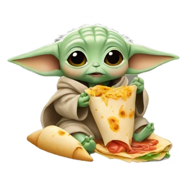 Baby yoda eating döner sticker