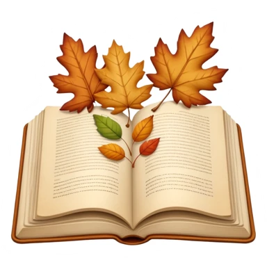 beige autumn open book with leaves on it sticker