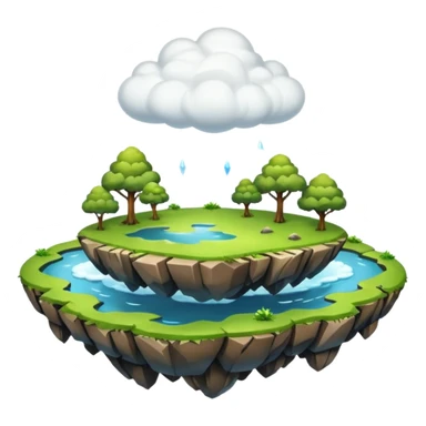 Flying Island, cloud around sticker