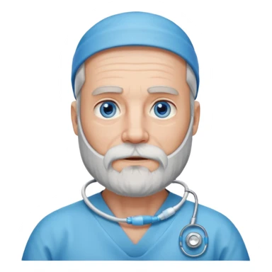 Older man with a full beard, a medical neck brace, and blue eyes. sticker