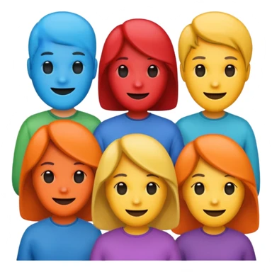 create an emoji for a group of actors with no face, just there heads. like in the ios emoji. a crowd sticker