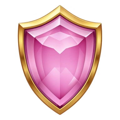 Pink crystal shield golden border sticker