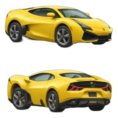 Yellow sports car sticker
