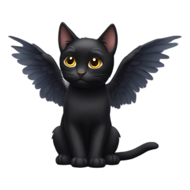 Black Cat with wings sticker