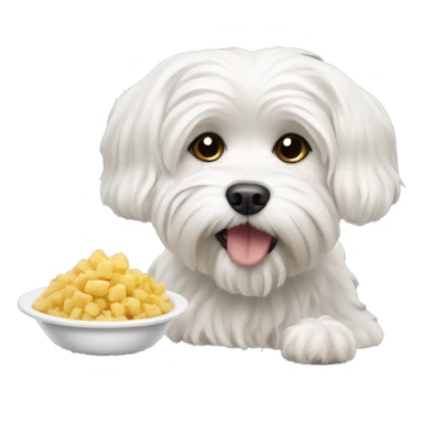 Maltese dog eating  sticker