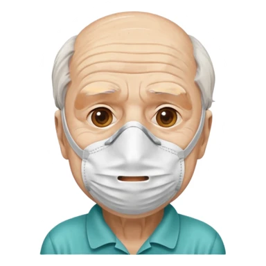 old man with simple ambulance mask  sticker