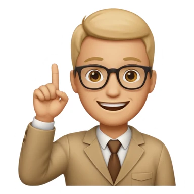 Nerd emoji with a finger in the air sticker
