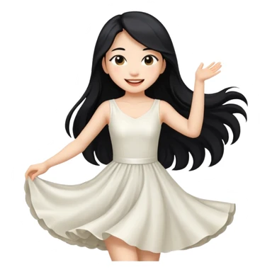 aisan girl with long black and white girl with blonde hair going to dance sticker