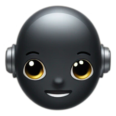 cute black robot face sticker