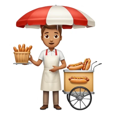 hotdog seller in New York with cart sticker