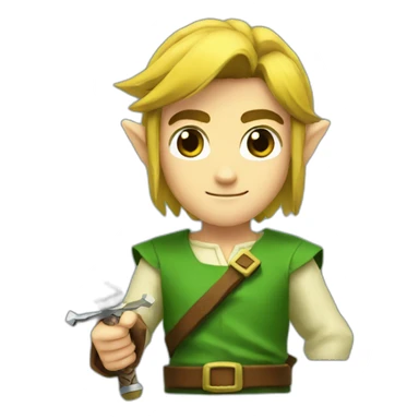 Link holding pen (The Legend of Zelda) sticker
