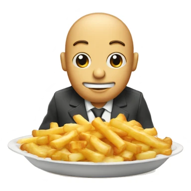 Monsieur qui mange une poutine sticker