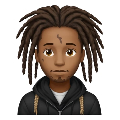black male with dreads and a birthmark on his left cheek playboi carti in black clothing sticker