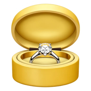 diamond ring in a pale yellow box  sticker