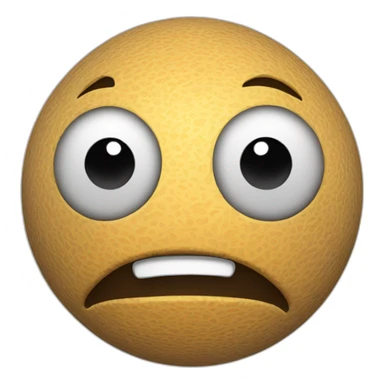 3d sphere with a cartoon grimacing skin texture with big thoughtful eyes sticker