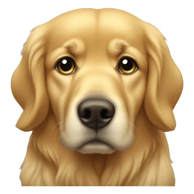 sad golden retriever looking down sticker