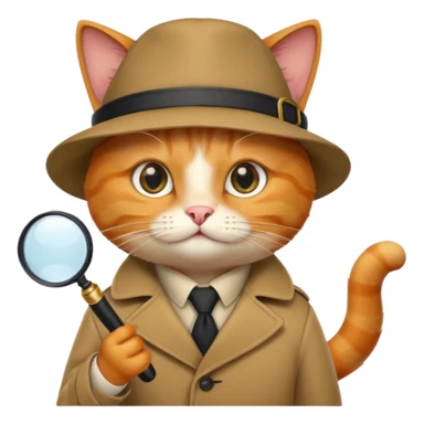 A ginger cat in a detective attire sticker