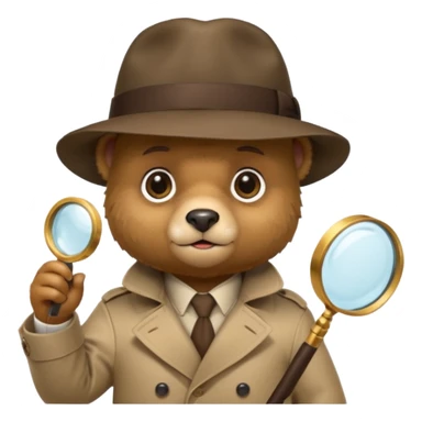 bear baby detective sticker
