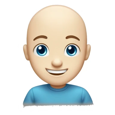 happy bald boy blue-eyed giving thumbs-up sticker