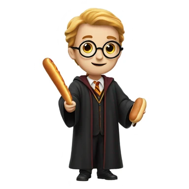 Harry Potter with a hot dog wand sticker