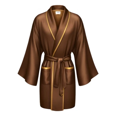 espresso colored silk robe sticker