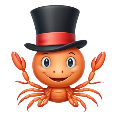 shrimp wearing a top hat sticker