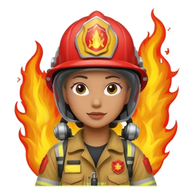 female firefighter on fire sticker