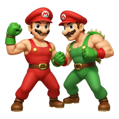 Mario and Luigi fitting bowser sticker