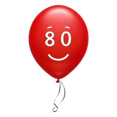80 birthday balloon sticker