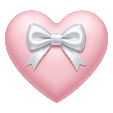 baby pink heart with mini white satin bow sticker