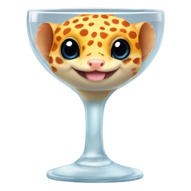 orange leopard gecko in a glass cup sticker
