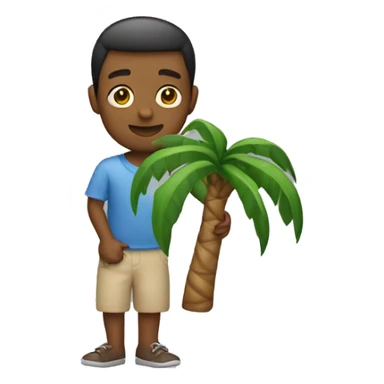 Person carrying a small palm tree sticker