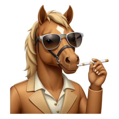 A horse with sunglasses smokinga cigarette  sticker