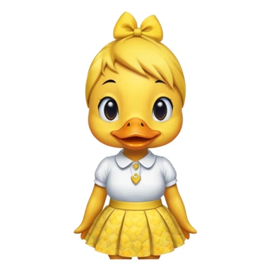 Duck wearing a cute skirt and a cute duck shirt  sticker