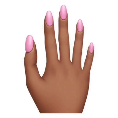 Light pink nails holding nail polish sticker
