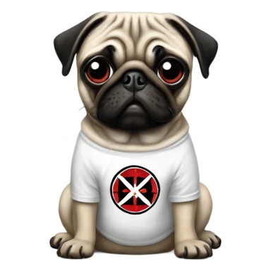 Pug wearing Dead Kennedys T Shirt  sticker