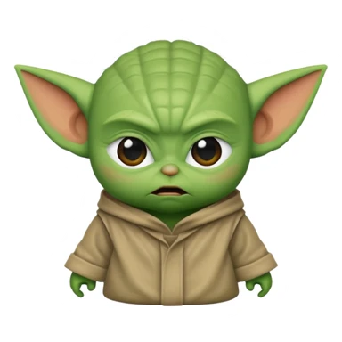Baby yoda emoji style, angry sticker
