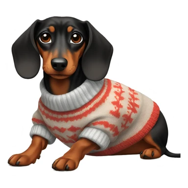 dachshund in a sweater sticker