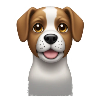 Dog Stamford with a ears blacks and white face and a black spot on a eye sticker