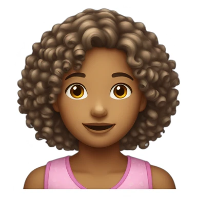 curly hair 8 year old girl sticker
