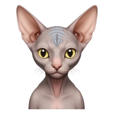 hairless grey cat elf sphynx  sticker