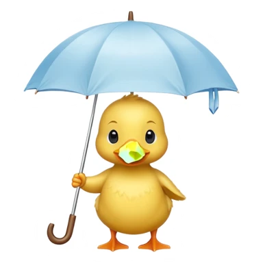 baby Duck holding white umbrella sticker