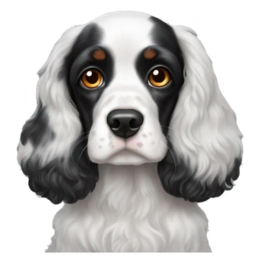 Black and white cocker spaniel with heterochromia sticker