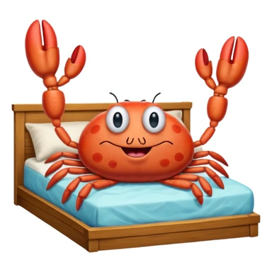 misters Krabs from SpongeBob sleeping in a bed and there floating zzz signs sticker