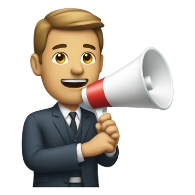 man with loudspeaker in hand sticker