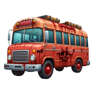 Zombie apocalypse bus..... in the style of your bleeding skull art. More blood and a zombies stuck to the grill that have been ran over. And chainsaws mounted to it to kill more zombies sticker