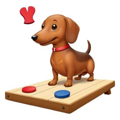 Wiener dog playing cornhole sticker