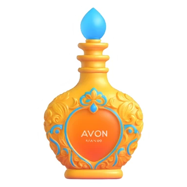 vintage AVON perfume bottle, ornate glass design from 1970s sticker